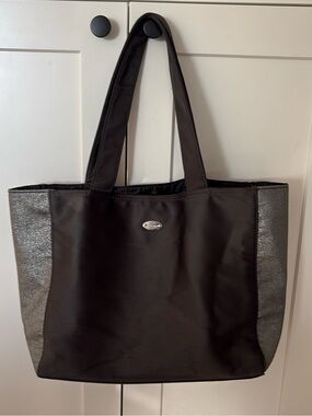 COACH Fragrance Black Tote Bag with Metallic Side Panels
